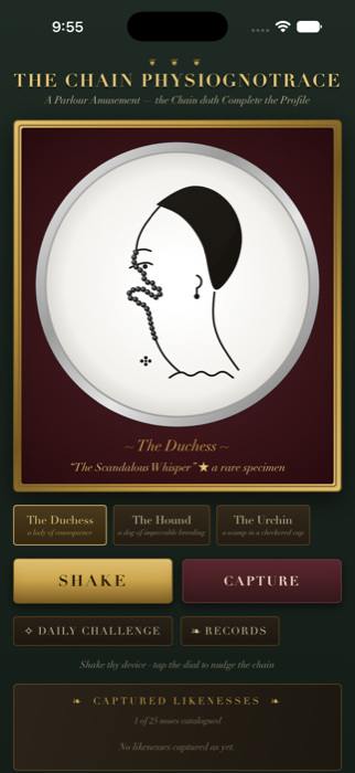 The Duchess with a chain nose, named The Scandalous Whisper