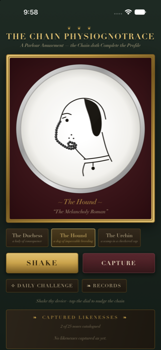 The Hound, a dog whose snout is drawn by the chain